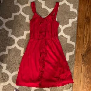 Red ruffle dress